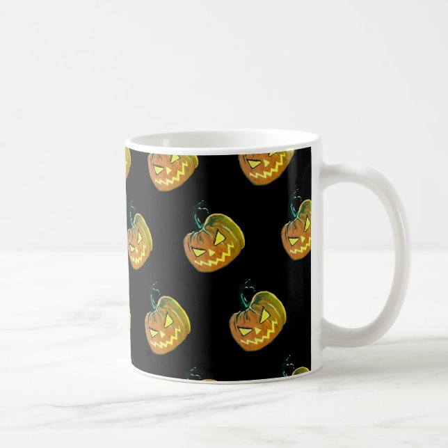 Taza De Café Halloween calabaza arte Mug (Derecha)