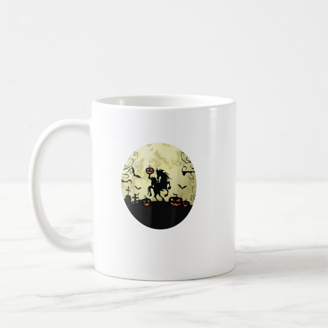Taza De Café Halloween Calabaza De Caballo Sin Cabeza Y Luna (Izquierda)
