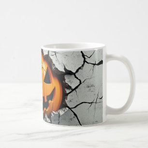 Taza De Café Halloween Calabaza Smash Mug - Pared espeluznante