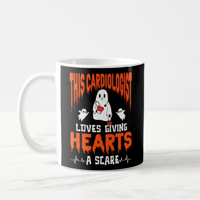 Taza De Café Halloween Cardiología Cardiólogo Médica cardiaco N (Izquierda)