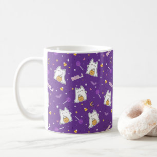 Taza De Café Halloween Cat Ghost Coffee Mug