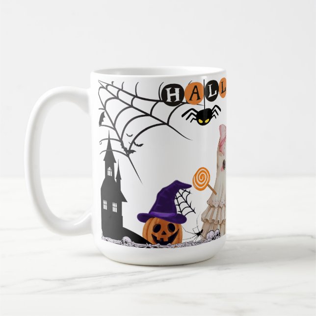 Taza De Café Halloween Ceramic Mug, Halloween Ghost Mug (Izquierda)
