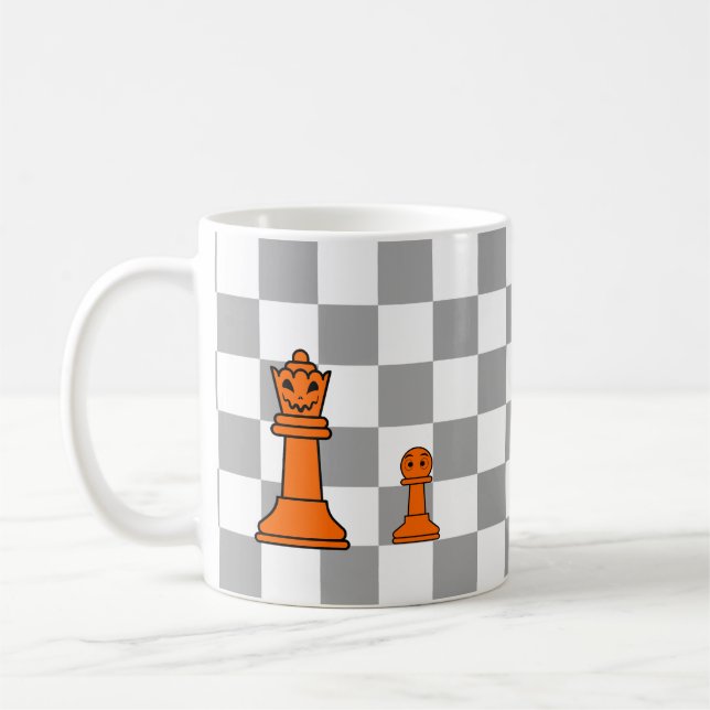 Taza De Café Halloween Chess King y Pawn (Izquierda)