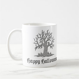 Taza De Café Halloween con árbol plateado