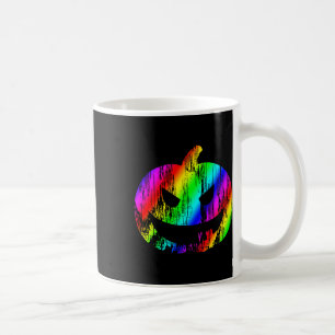 Taza De Café Halloween con el arcoiris colorido Jack O Lantern