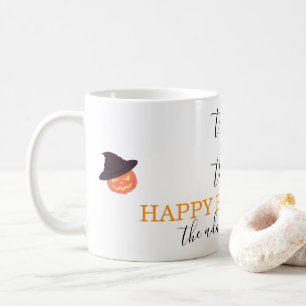 Taza De Café Halloween con escritura moderna o truco
