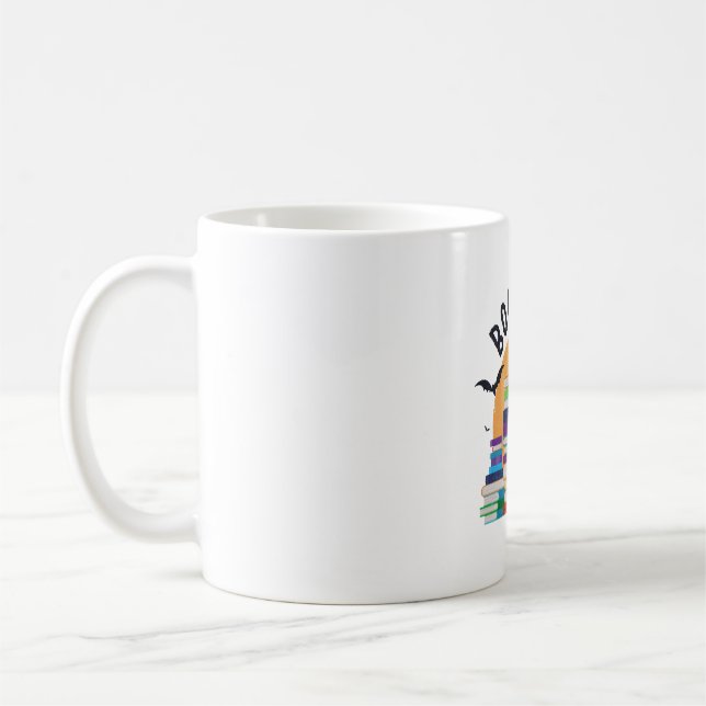 Taza De Café Halloween con libros, Halloween con adornos (Izquierda)