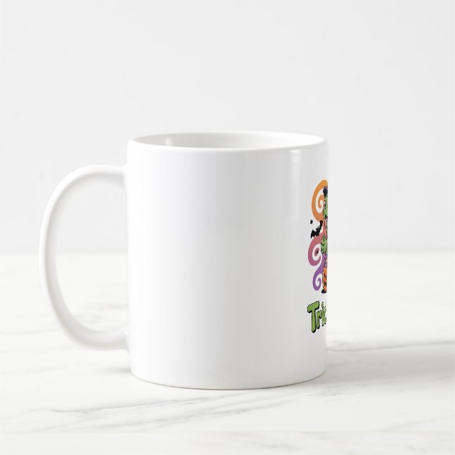 Taza De Café Halloween con tortuga divertida y truca (Izquierda)