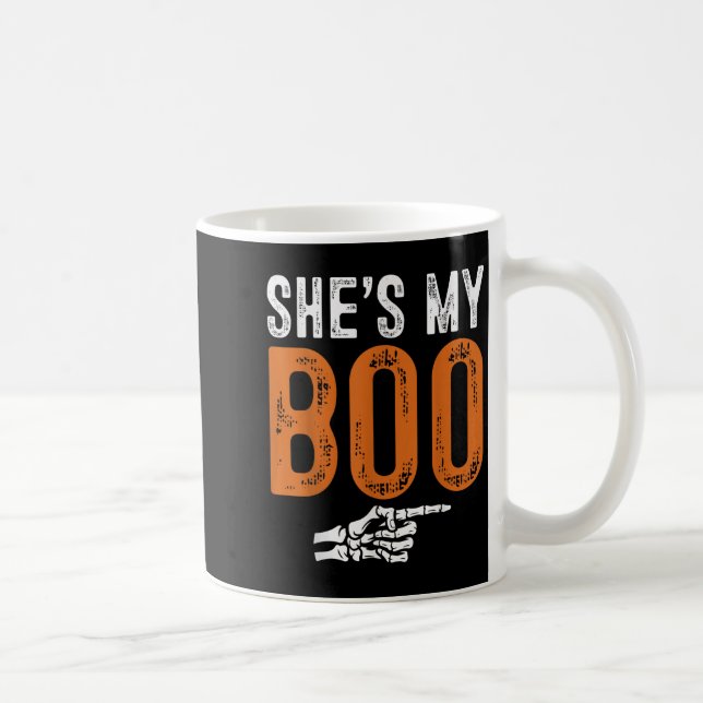 Taza De Café Halloween Costumes Shes My Boo Couple Matching Par (Derecha)