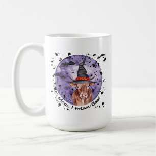 Taza De Café Halloween Cow Moo me refiero a Boo Funny