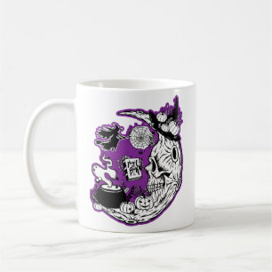 Taza De Café Halloween Crescent Moon Witch Skull