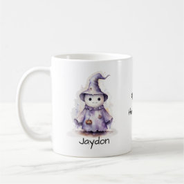 Taza De Café Halloween Curte Purple Ghost Witch Personaliza