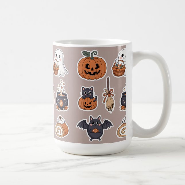 Taza De Café Halloween cute ghost trick and treat (Derecha)