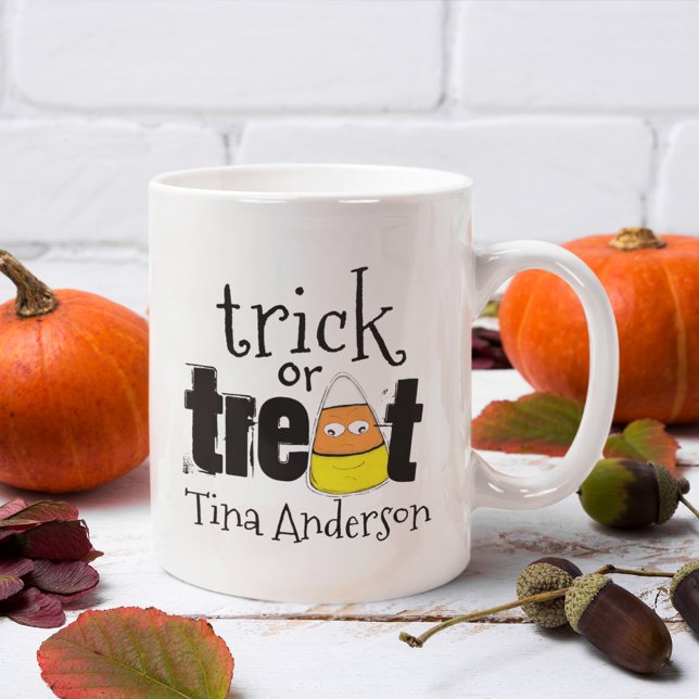 Taza De Café Halloween Cute Whimsical Candy Corn Funny (Halloween cute trick or treat candy corn mug)