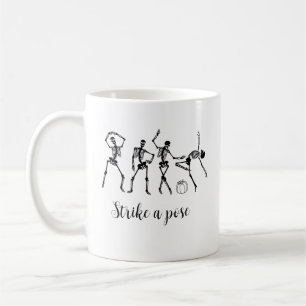 Taza De Café Halloween Dancing Skeleton Personalizar Funny Text