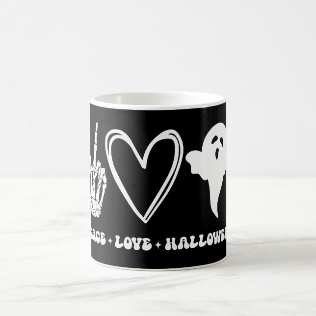 Taza De Café Halloween de amor por la paz (Centro)