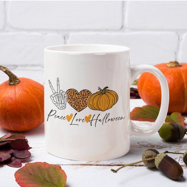 Taza De Café Halloween de amor por la paz (Subido por el creador)