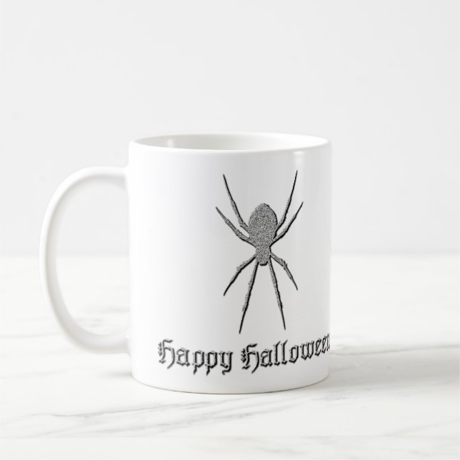 Taza De Café Halloween de araña plateada (Izquierda)