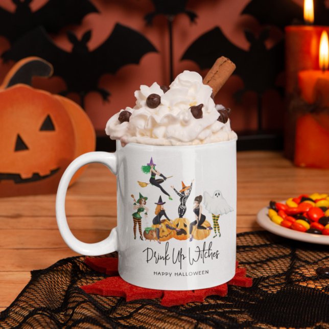 Taza De Café Halloween de 'Beber brujas' divertida (Subido por el creador)