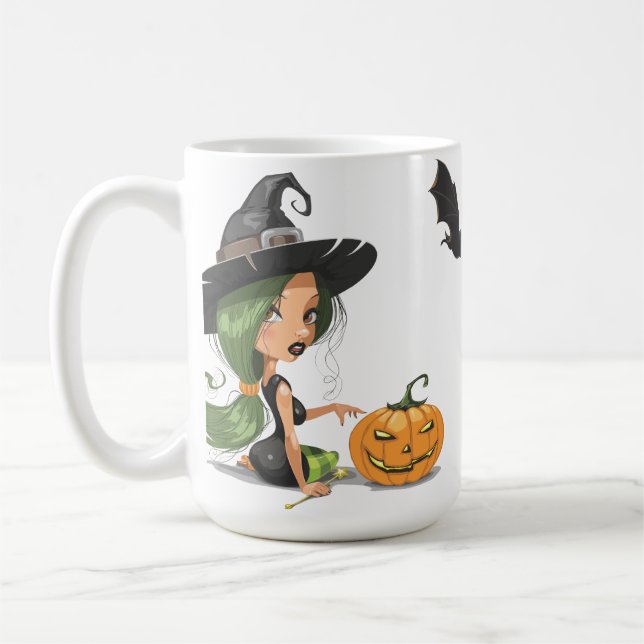Taza De Café Halloween de bruja suave (Izquierda)
