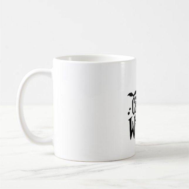 Taza De Café Halloween de Brujas Corona, Halloween divertida, (Izquierda)