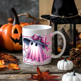Taza De Café Halloween de Coquette Rosa y Negra