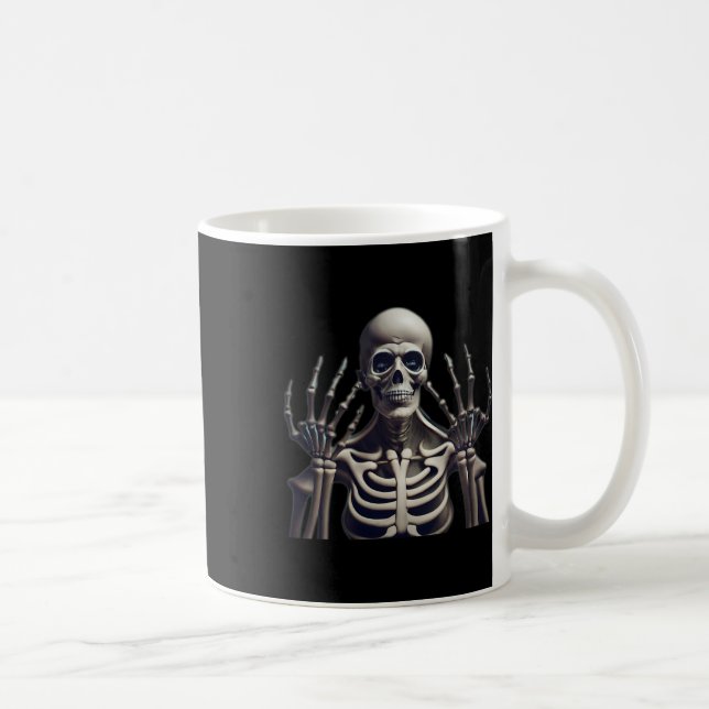 Taza De Café Halloween De Esqueleto Para Hombres Mujeres Niños (Derecha)