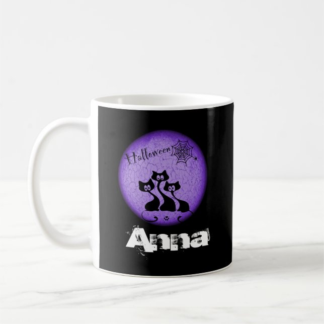 Taza De Café Halloween de gatos negros (Izquierda)