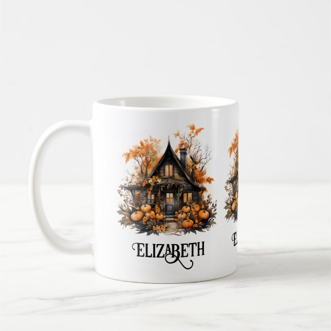 Taza De Café Halloween de Hauned House con calabazas (Izquierda)