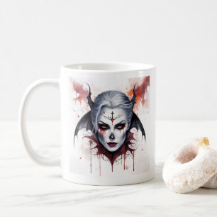 Taza De Café Halloween de la acuarela de vampiros místicos