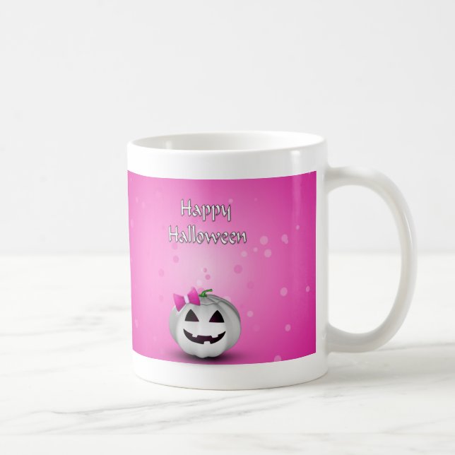 Taza De Café Halloween de la Calabaza Blanca (Derecha)
