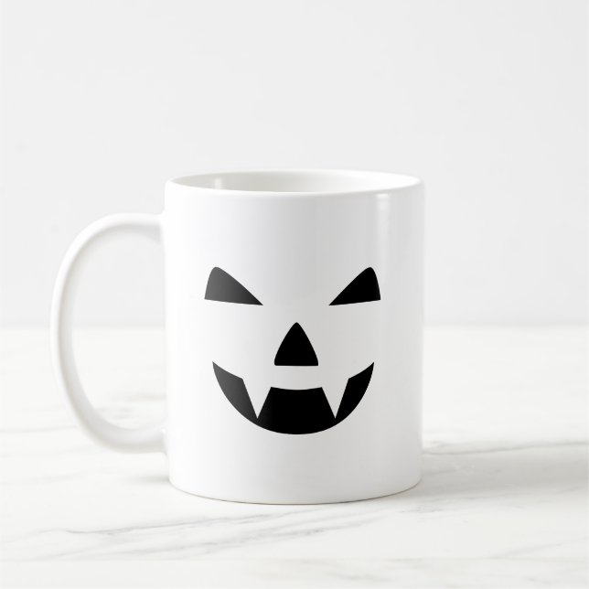 Taza De Café Halloween de la cara de calabaza (Izquierda)