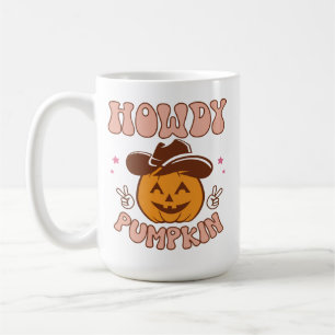 Taza De Café Halloween de la Retro Occidental de la Calabaza