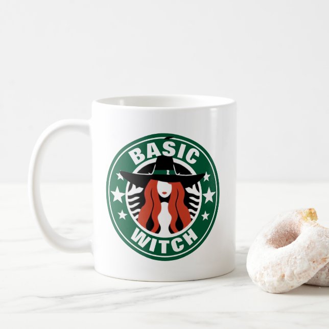 Taza De Café Halloween de mujeres brujas básicas (Con donut)