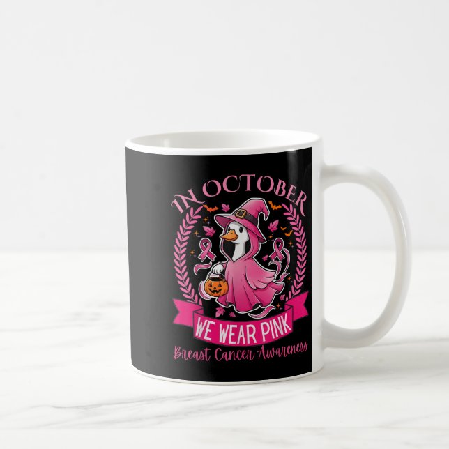 Taza De Café Halloween De Mujeres Con Cáncer De Mama En Octubre (Derecha)