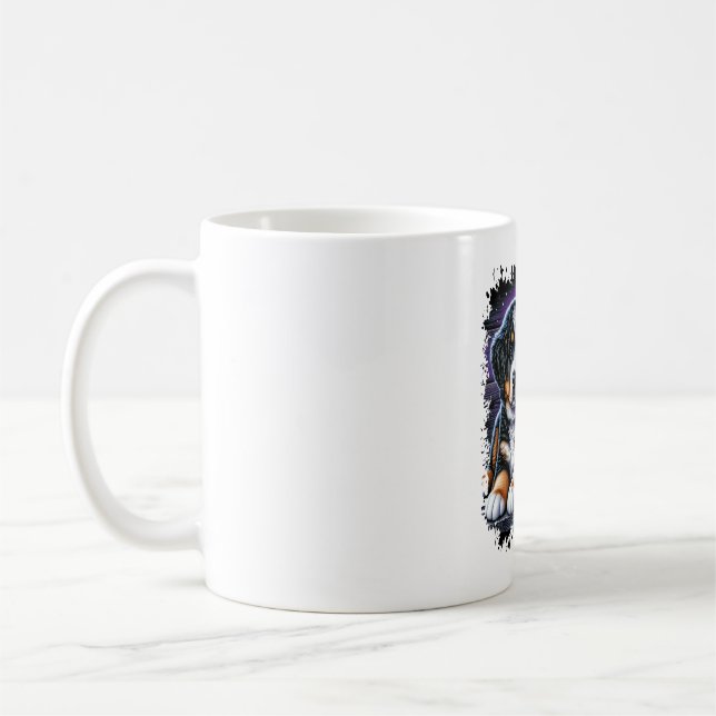 Taza De Café Halloween de Perro de Montaña de Bernese (Izquierda)