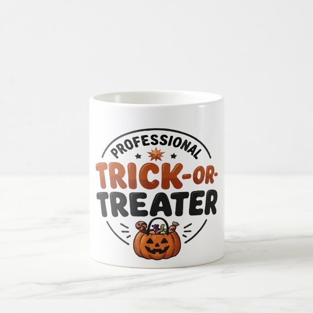 Taza De Café Halloween de Recolector de Dulces Profesional (Centro)