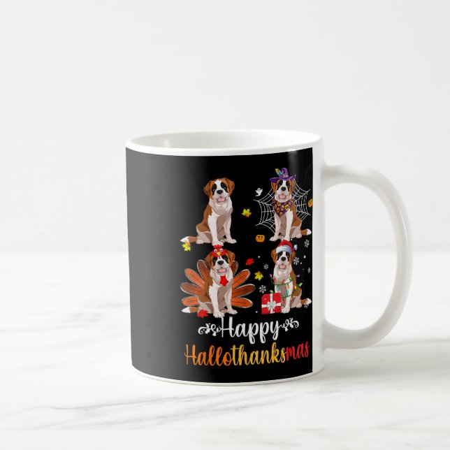 Taza De Café Halloween de San Bernard Feliz Navidad (Derecha)