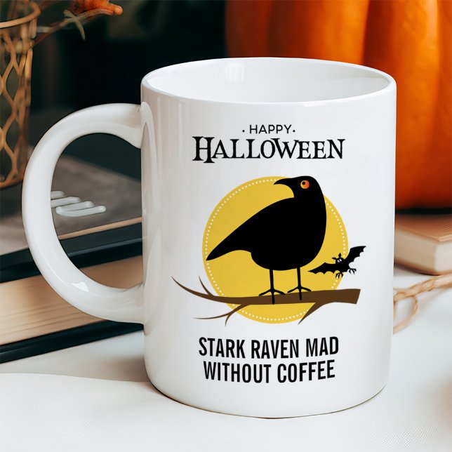 Taza De Café Halloween de Spooky Black Raven (Subido por el creador)