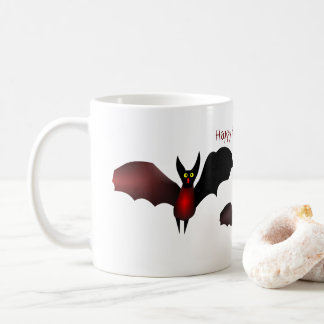 Taza De Café Halloween de tres murciélagos voladores