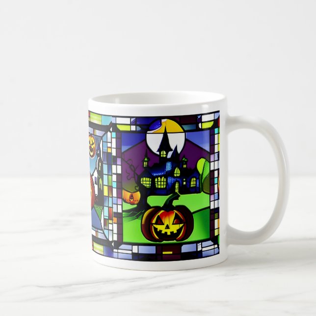 Taza De Café Halloween de Vidrio Manchado (Derecha)