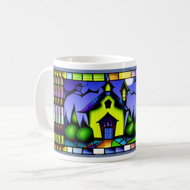 Taza De Café Halloween de Vidrio Manchado (Anverso izquierdo)