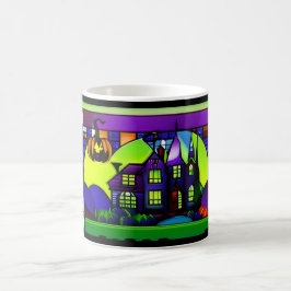 Taza De Café Halloween de Vidrio Manchado