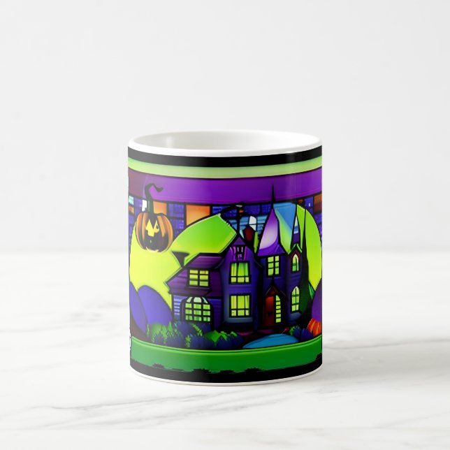 Taza De Café Halloween de Vidrio Manchado (Centro)