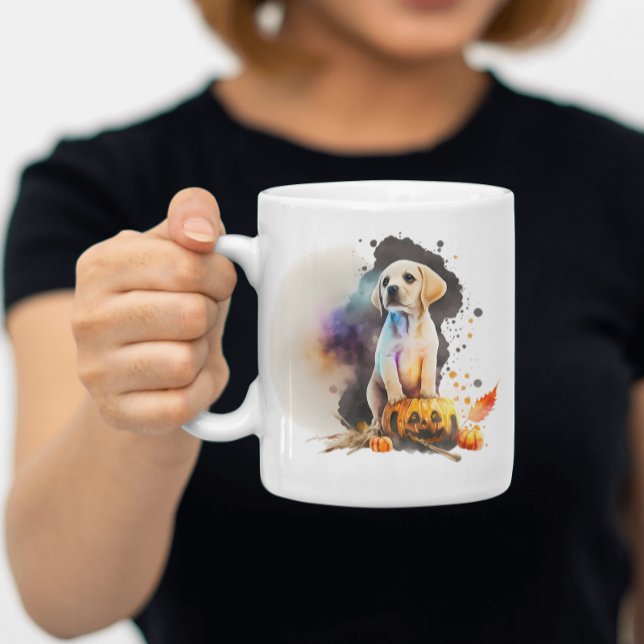 Taza De Café Halloween de Watercolor Puppy (Subido por el creador)