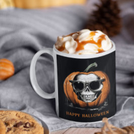 Taza De Café Halloween del cráneo deslumbrante de Jack O' Lante