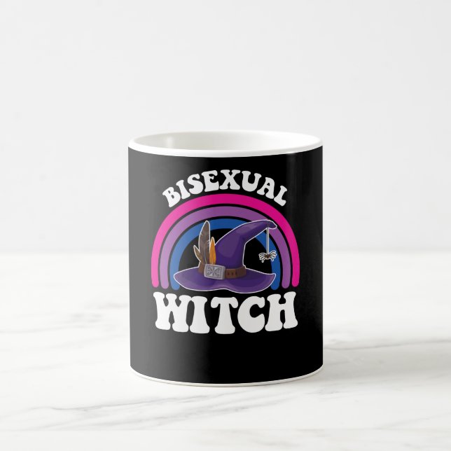 Taza De Café Halloween del Orgullo Bisexual de Brujas (Centro)