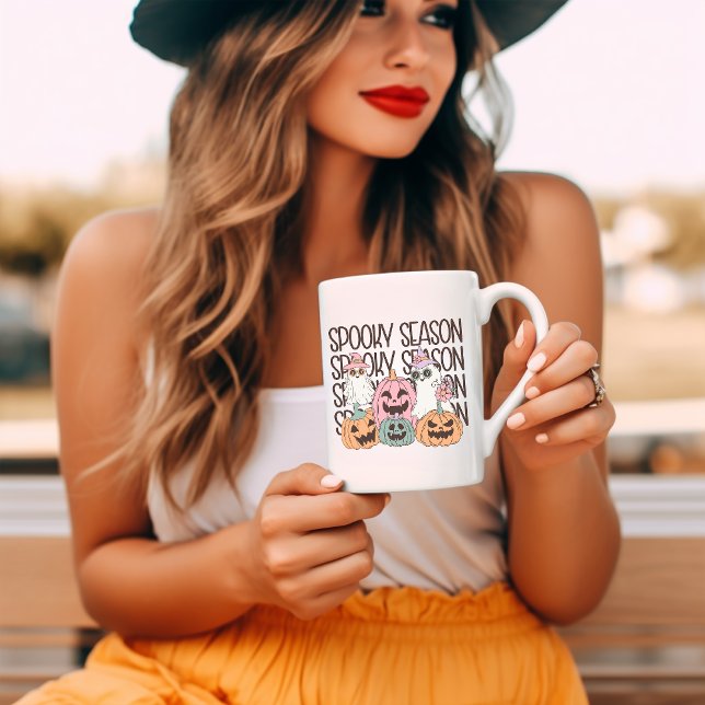 Taza De Café Halloween del Retro Groovy de la temporada de fant (Subido por el creador)