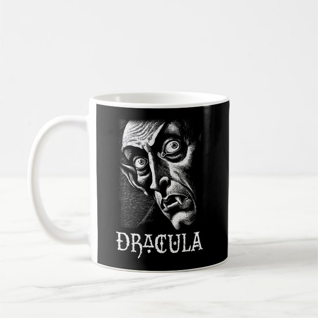 Taza De Café Halloween del vómito gótico clásico de Drácula (Izquierda)