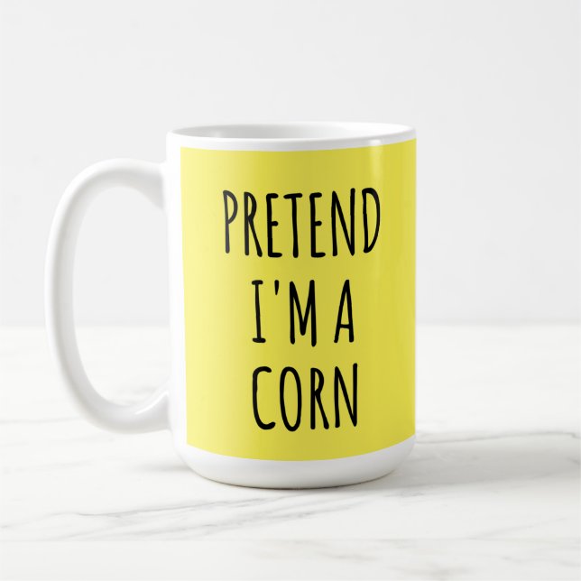 Taza De Café Halloween divertida - Pretende que soy un maíz (Izquierda)